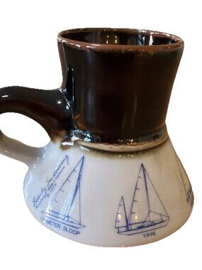 Vintage 1979 BEARLY SURVIVING Nautical Sailing Ship Boat Yacht 10oz Cup Mug